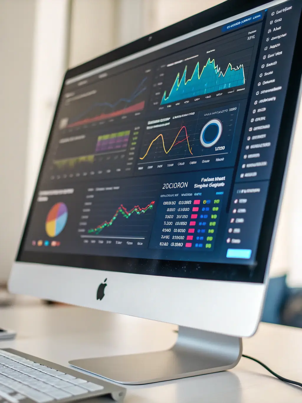 A graph/chart showing cash inflows and outflows over time on a computer screen, representing AJES Financial Services' cash-flow tracking service.